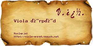 Viola Árpád névjegykártya