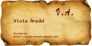 Viola Árpád névjegykártya